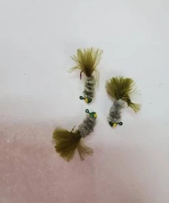 Weaver's Tackle Store John Deer Gray Chenille/Olive Tail Mini Jig
