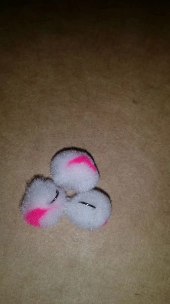 Weaver's Tackle Store White With Cerise Dot Glo Ball Mini Jig Glo Ball Mini Jigs