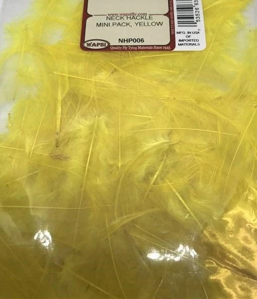 Wapsi Neck Hackle Mini Pack, Yellow Fly Tying Supplies